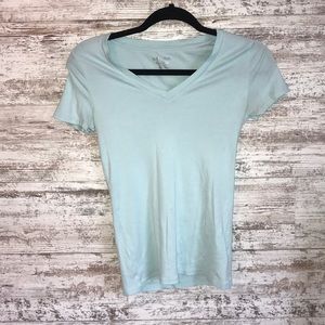 Light blue, V-neck T-shirt